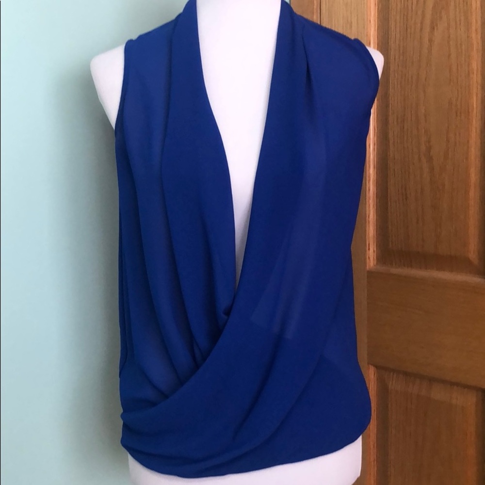 Akira Open Front Blue Blouse